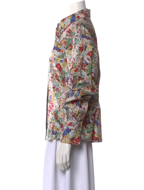 Alaïa Printed Long Sleeve Button-Up Top