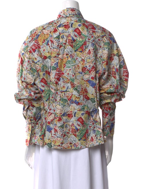 Alaïa Printed Long Sleeve Button-Up Top