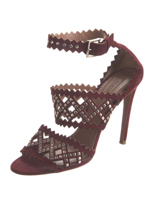 Alaïa Suede Patterned Sandals