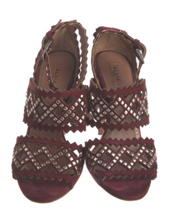Alaïa Suede Patterned Sandals