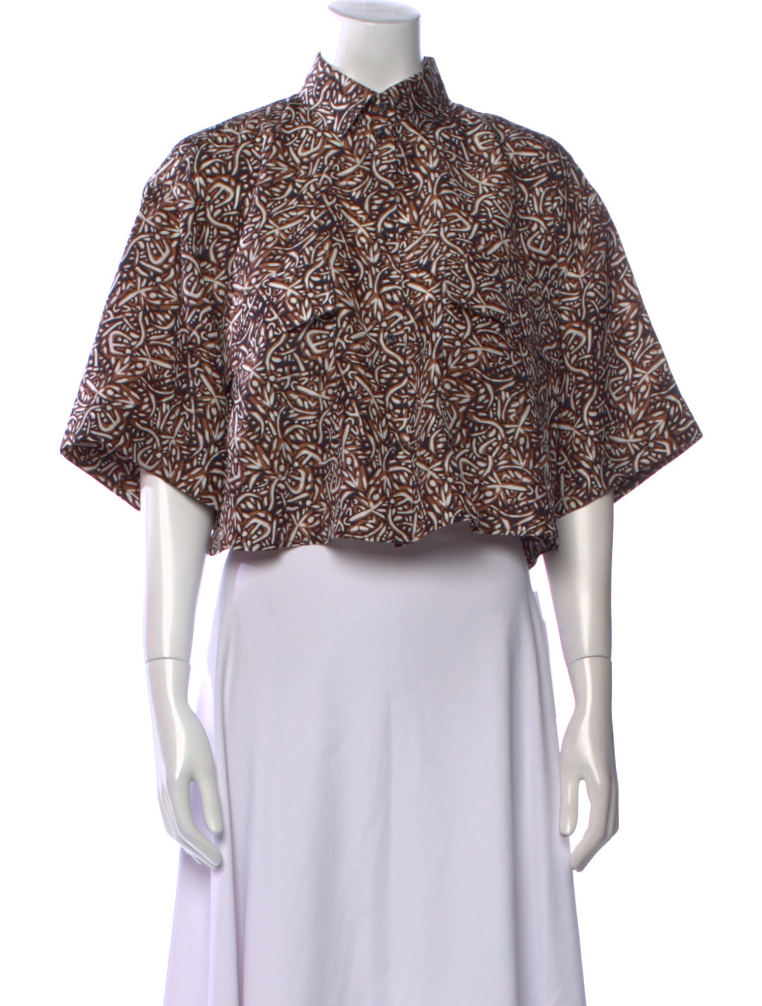 Alaïa Silk Printed Crop Top