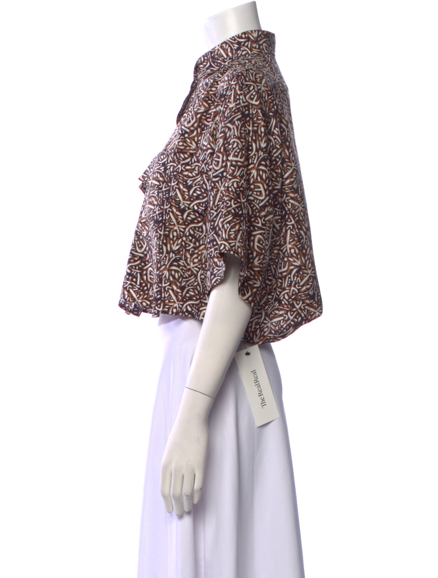 Alaïa Silk Printed Crop Top