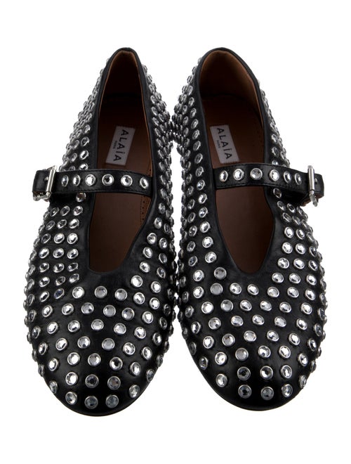 Alaïa Leather Printed Mary Jane Flats