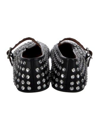 Alaïa Leather Printed Mary Jane Flats
