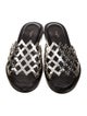 Alaïa Leather Colorblock Pattern Slides
