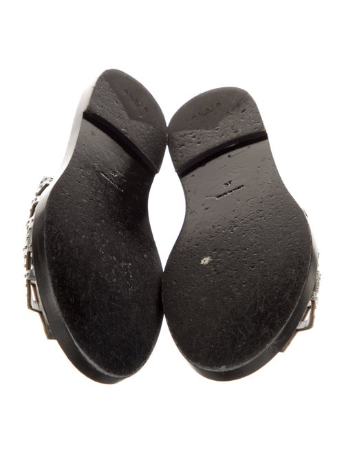 Alaïa Leather Colorblock Pattern Slides