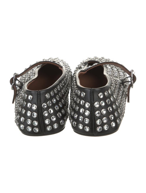 Alaïa Leather Crystal Embellishments Ballet Flats