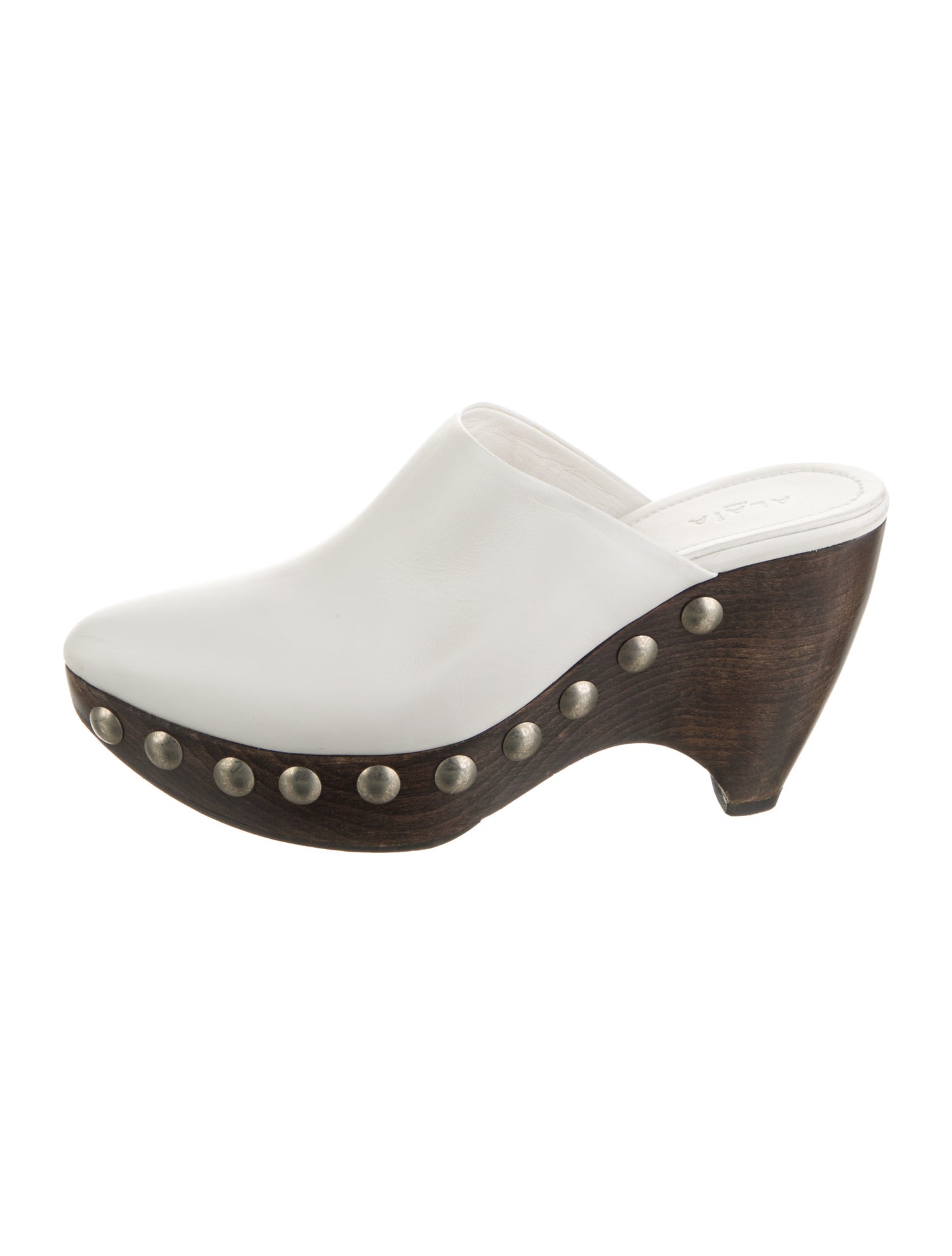 Alaïa Leather Studded Accents Mules