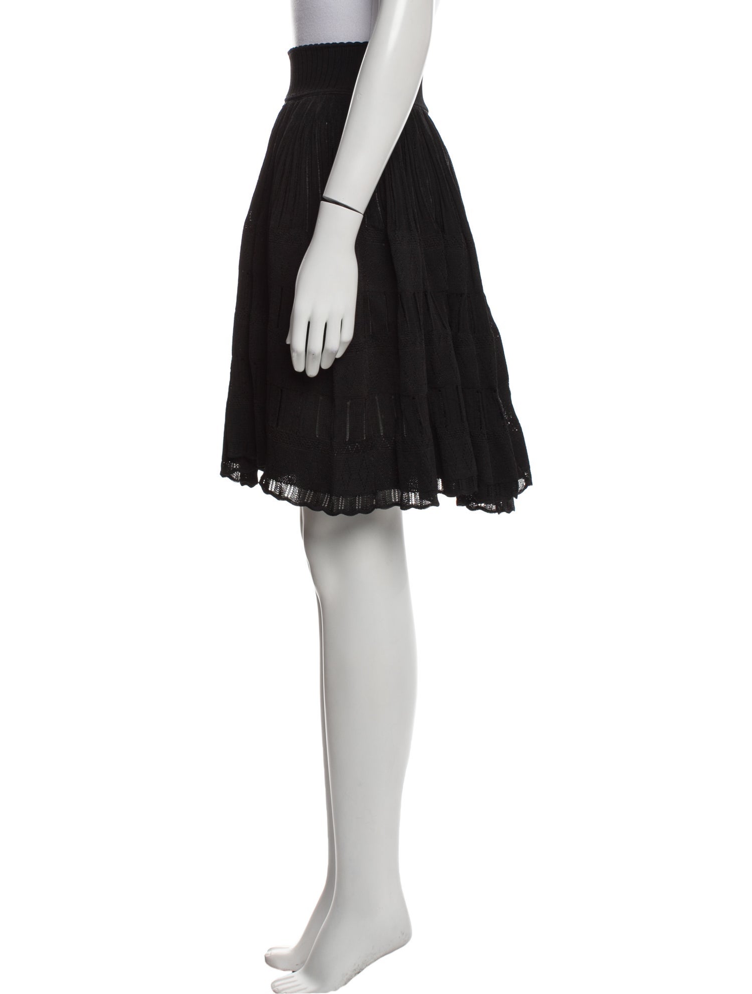 Alaïa Pleated Accents Knee-Length Skirt