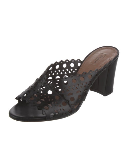 Alaïa Leather Lasercut Accents Slides