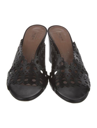 Alaïa Leather Lasercut Accents Slides