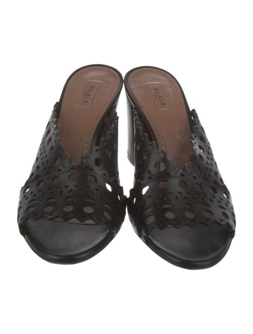 Alaïa Leather Lasercut Accents Slides