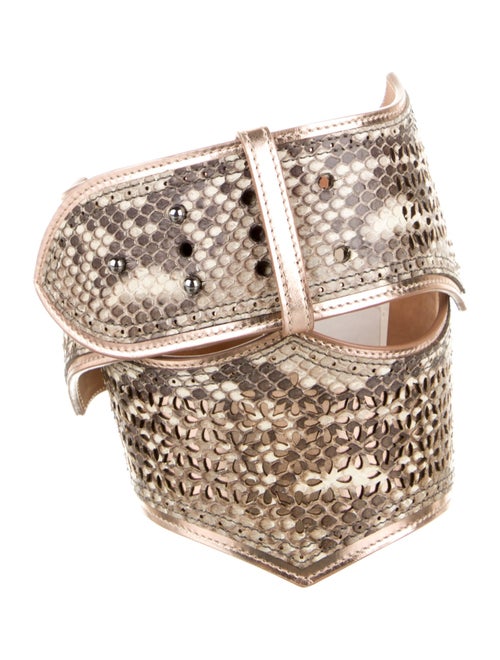 Alaïa Wide Snakeskin Waist Belt