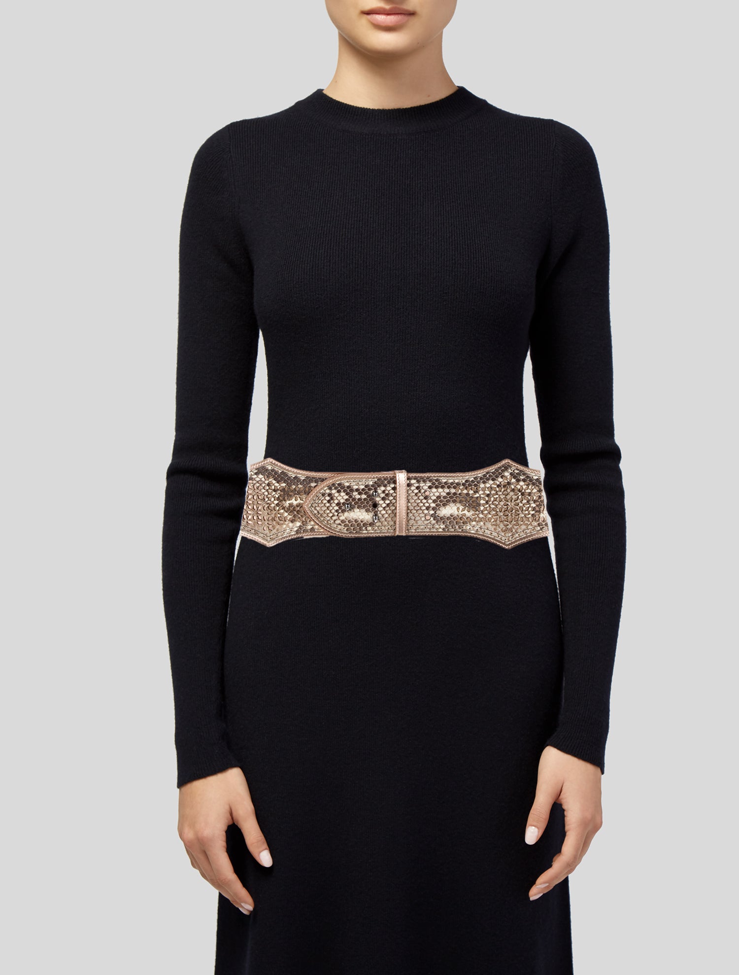Alaïa Wide Snakeskin Waist Belt