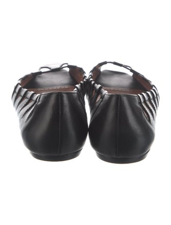 Alaïa Leather Cutout Accent Ballet Flats