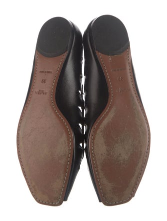 Alaïa Leather Cutout Accent Ballet Flats