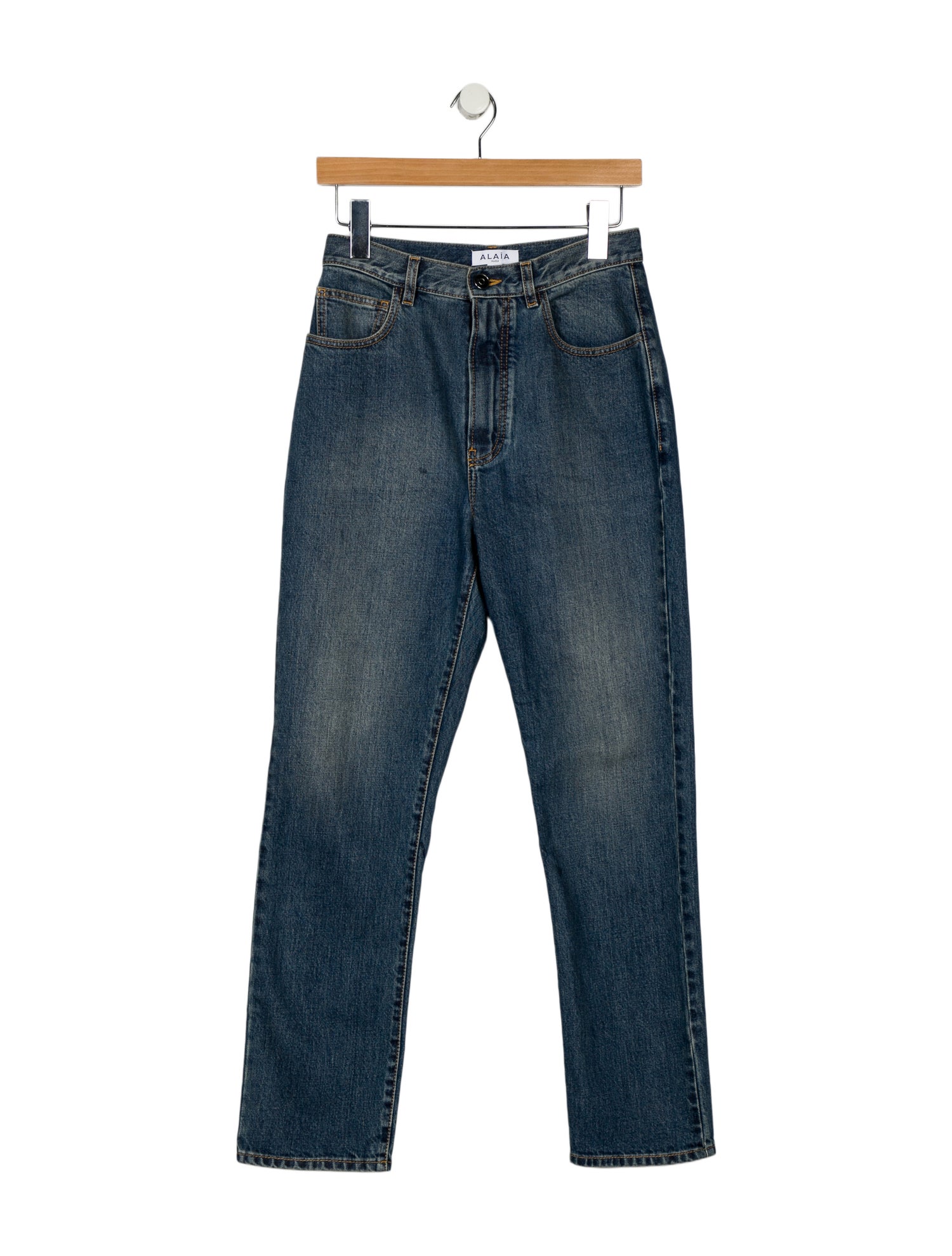 Alaïa High-Rise Straight Leg Jeans
