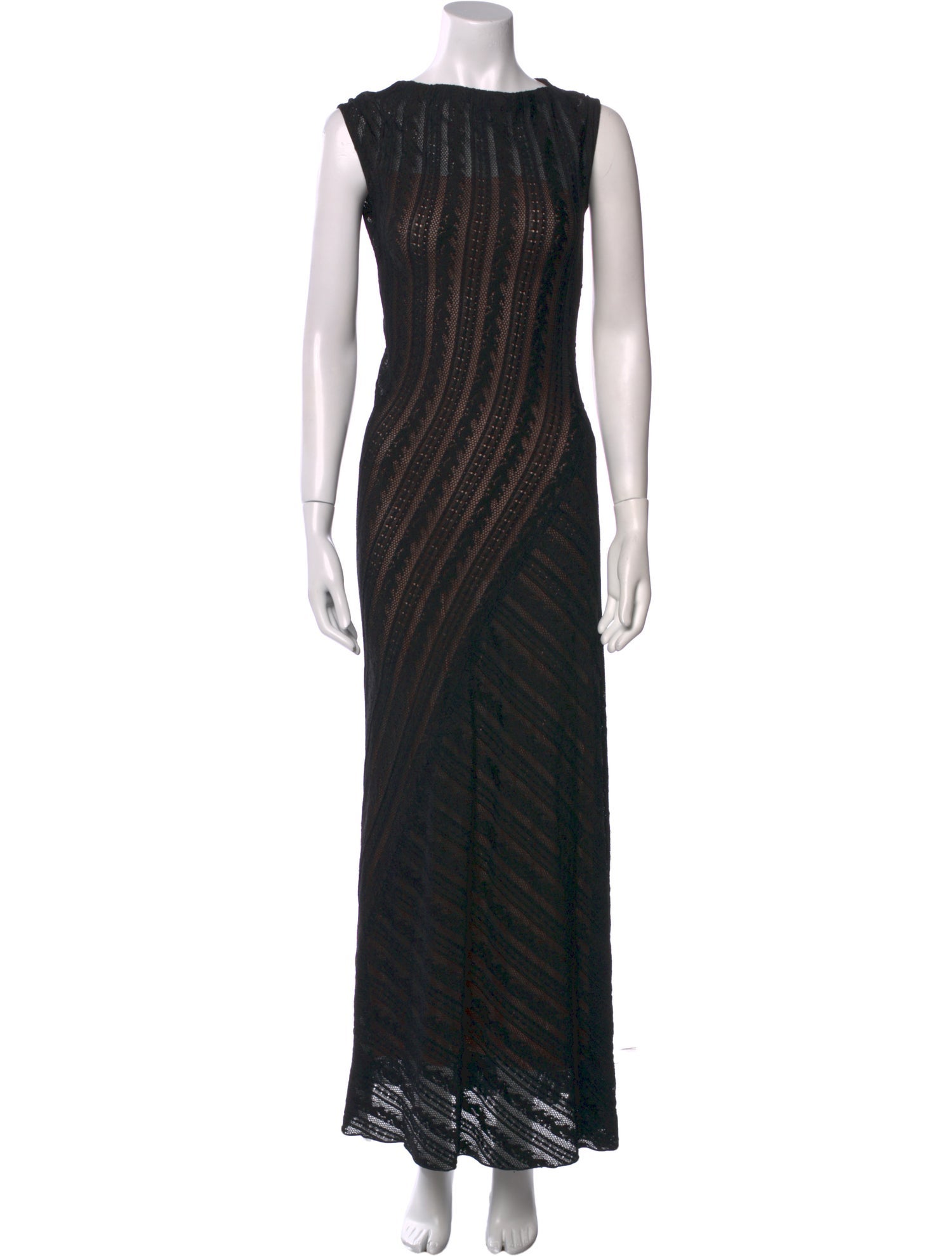 Alaïa Striped Long Dress