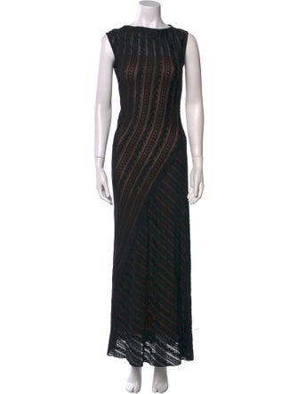 Alaïa Striped Long Dress