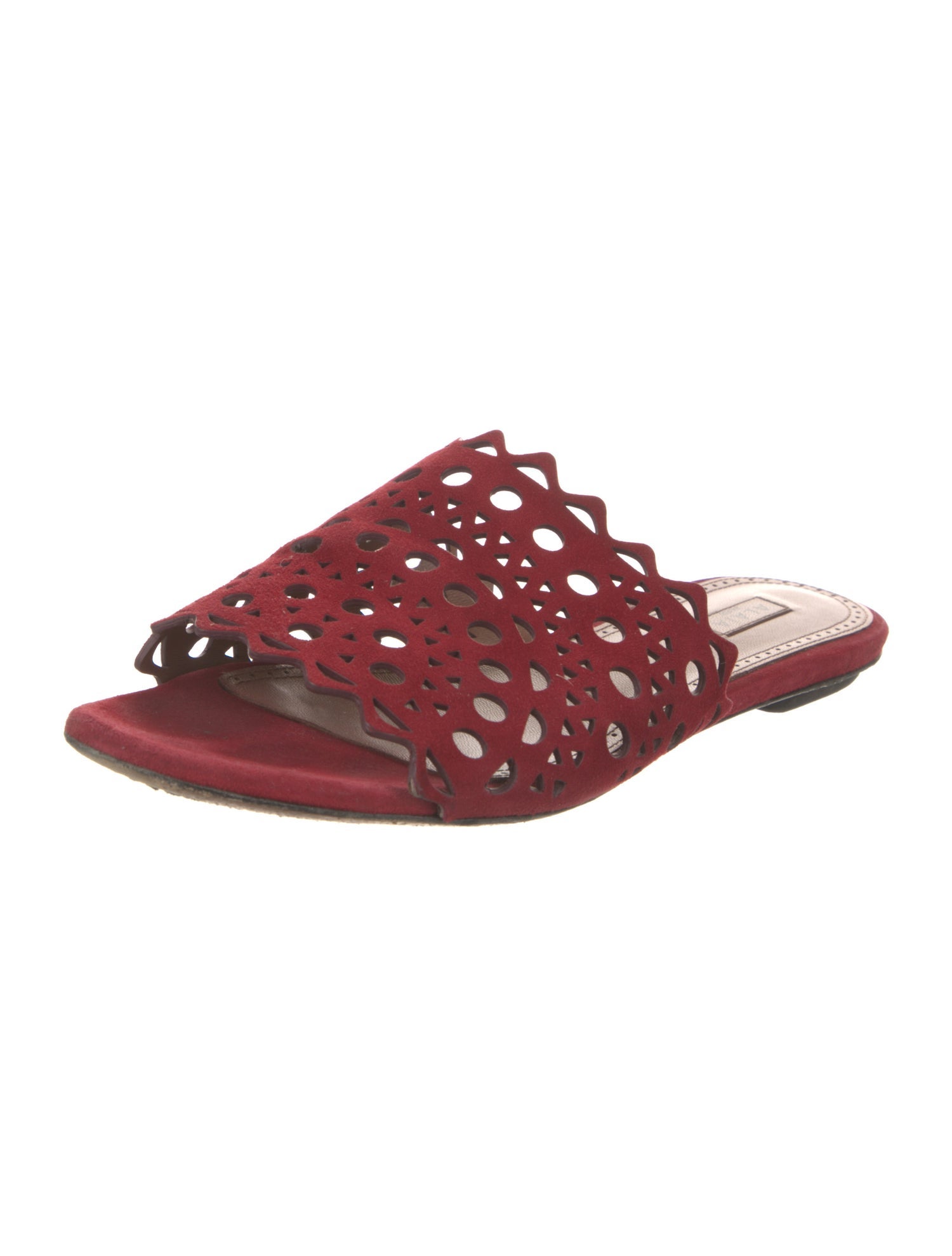 Alaïa Leather Lasercut Accents Slides