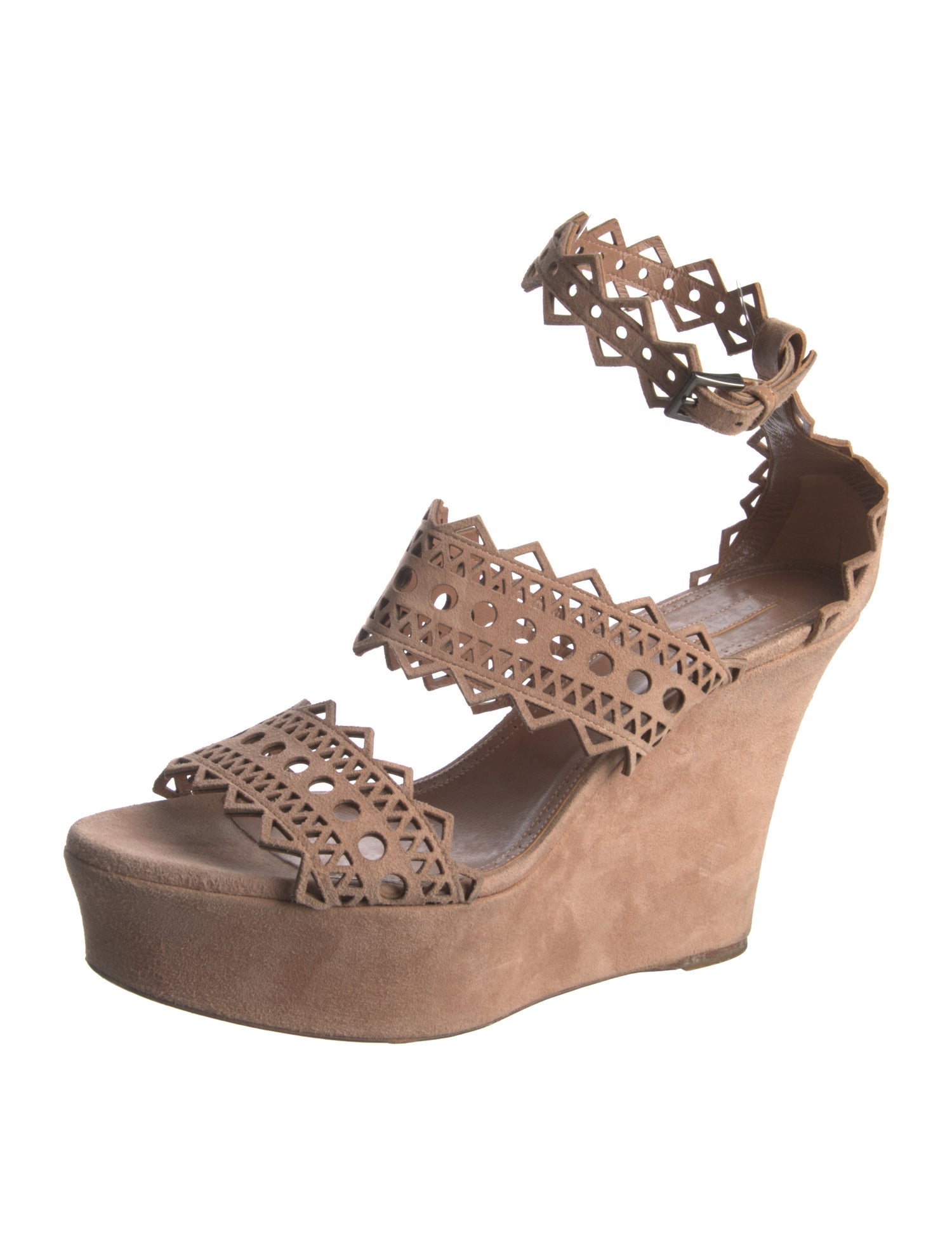 Alaïa Suede Patterned Sandals