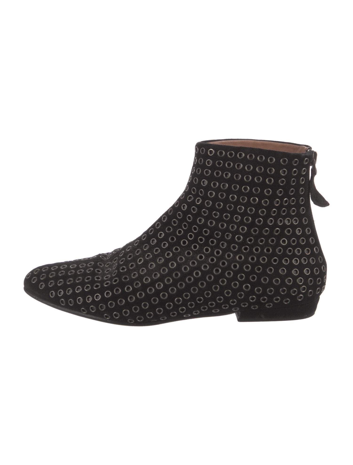 Alaïa Leather Eyelet Trim Chelsea Boots