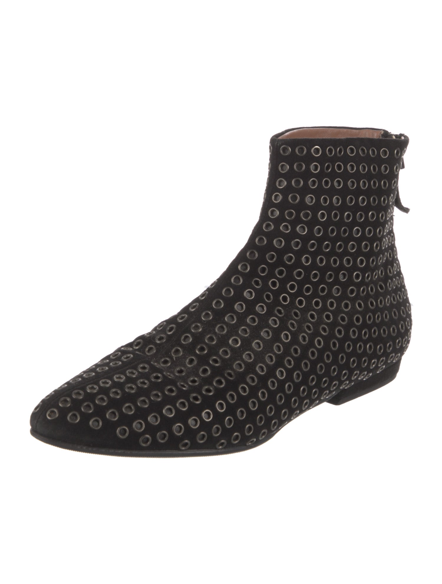 Alaïa Leather Eyelet Trim Chelsea Boots