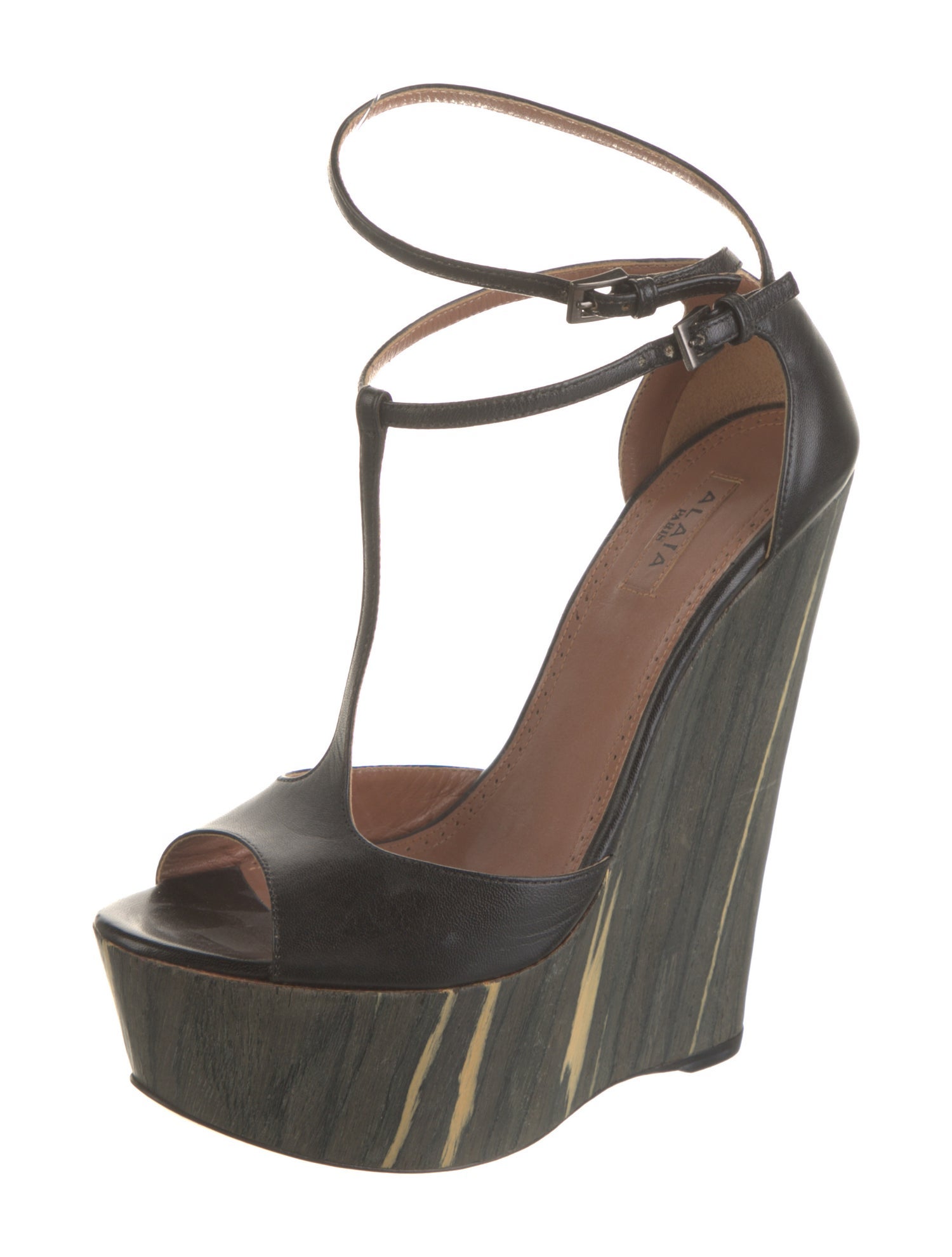 Alaïa Leather T-Strap Sandals
