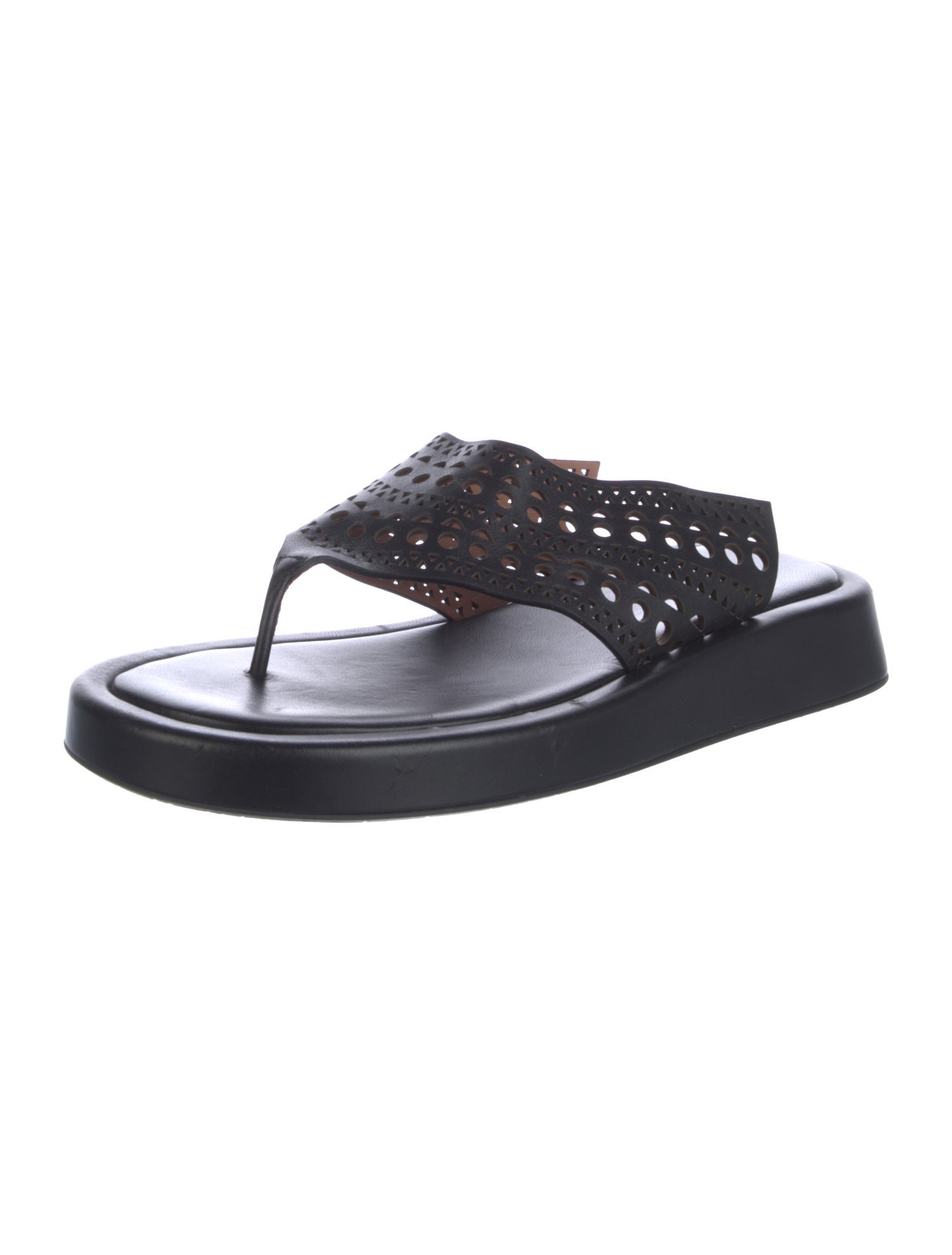 Alaïa Leather Flip Flops
