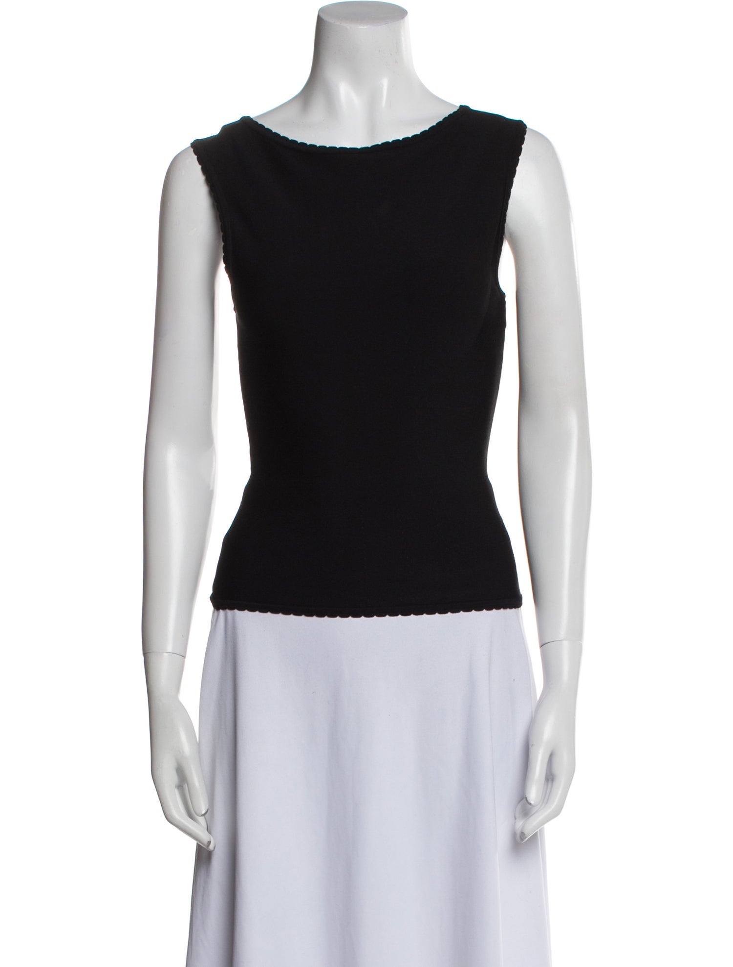 Alaïa Bateau Neckline Sleeveless Top