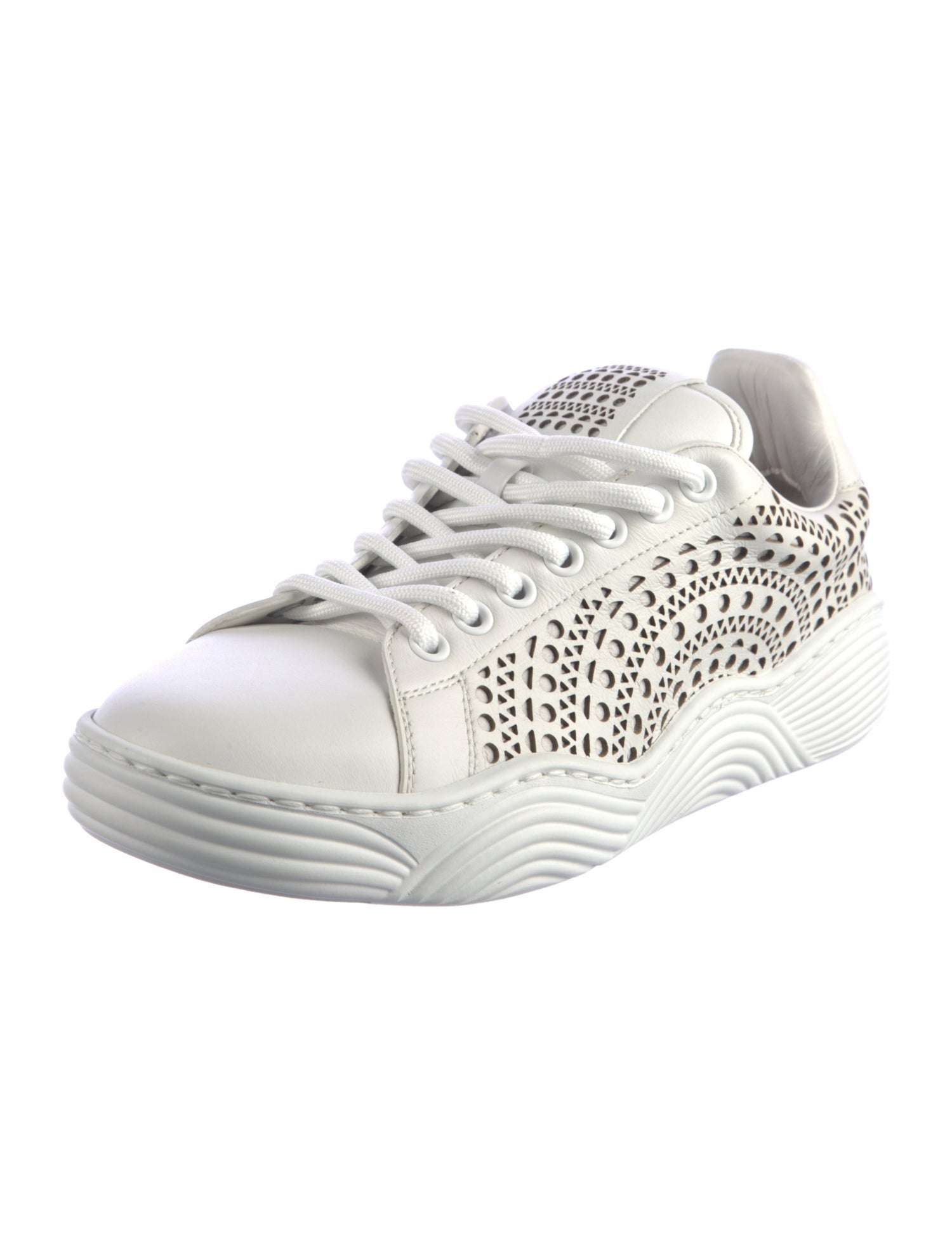Alaïa Leather Cutout Accent Sneakers