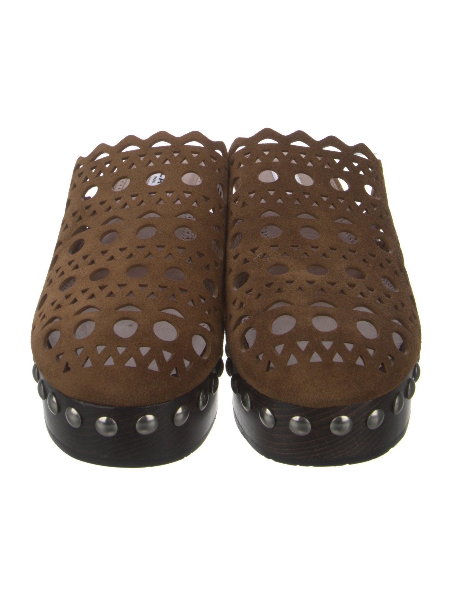 Alaïa Leather Lasercut Accents Sandals