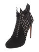 Alaïa Suede Studded Accents Lace-Up Boots