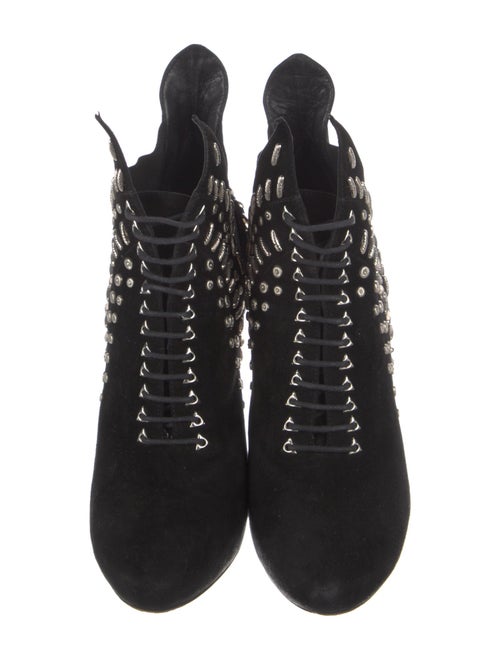 Alaïa Suede Studded Accents Lace-Up Boots