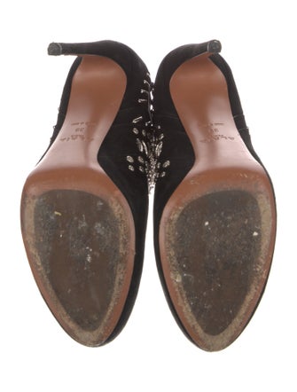 Alaïa Suede Studded Accents Lace-Up Boots