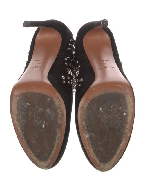 Alaïa Suede Studded Accents Lace-Up Boots