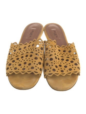 Alaïa Suede Lasercut Accents Slides