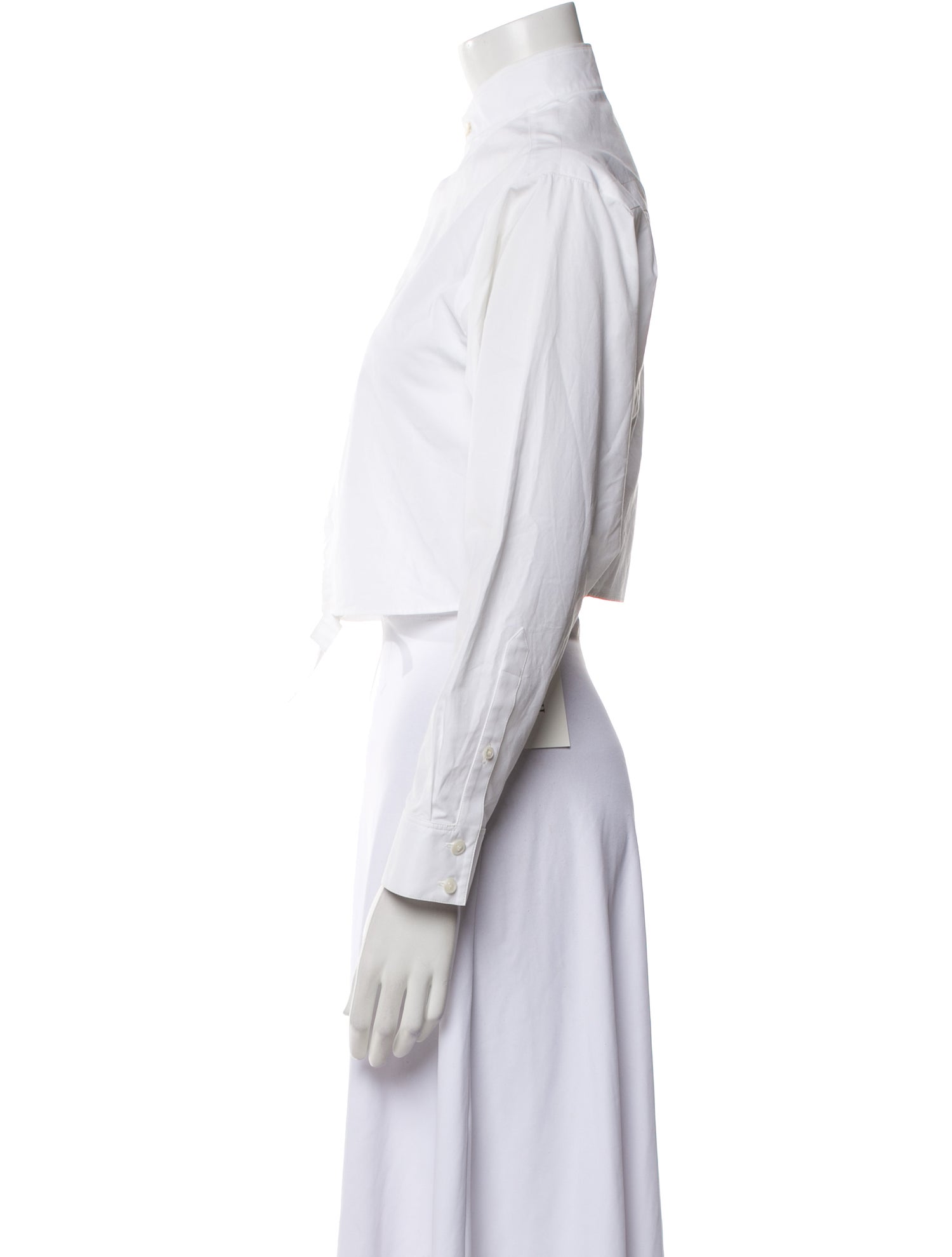 Alaïa Mock Neck Long Sleeve Crop Top