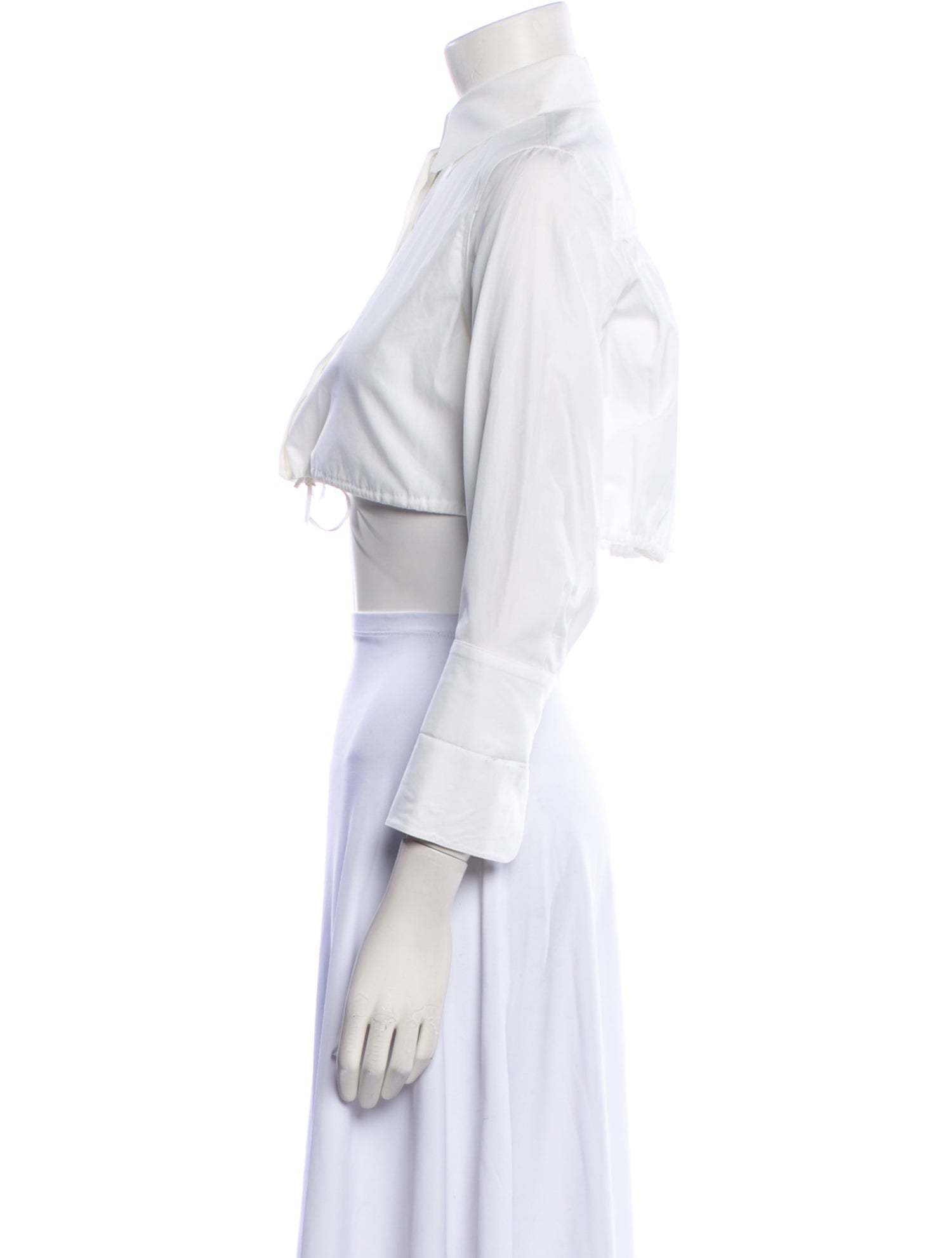 Alaïa Three-Quarter Sleeve Crop Top