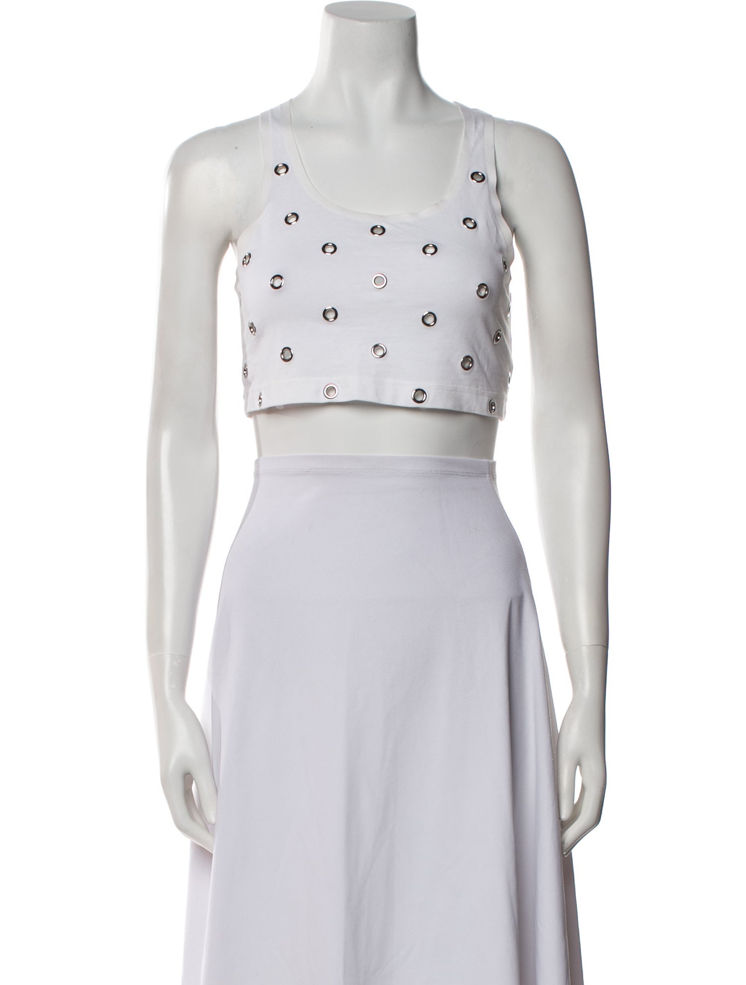 Alaïa Printed Scoop Neck Crop Top