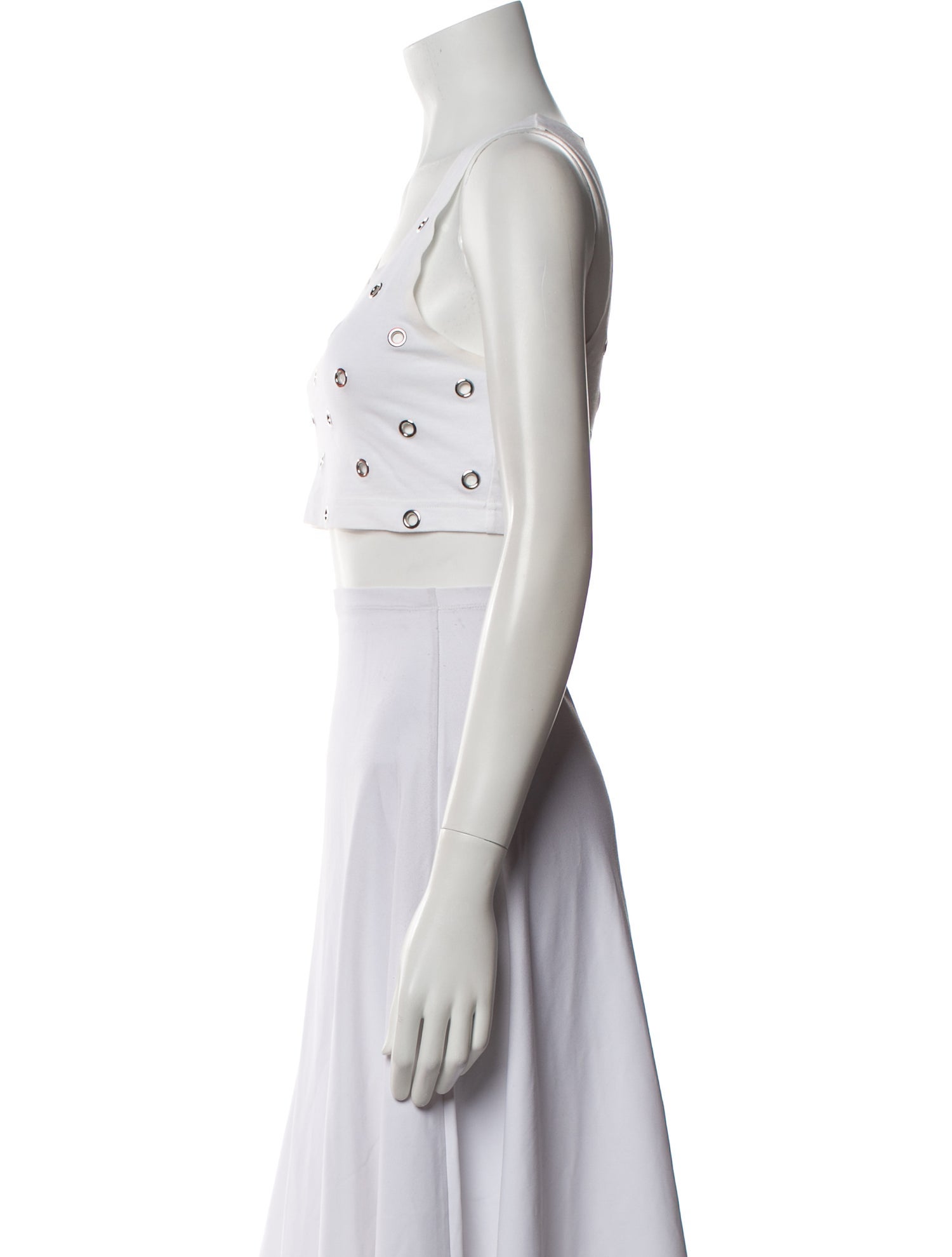 Alaïa Printed Scoop Neck Crop Top