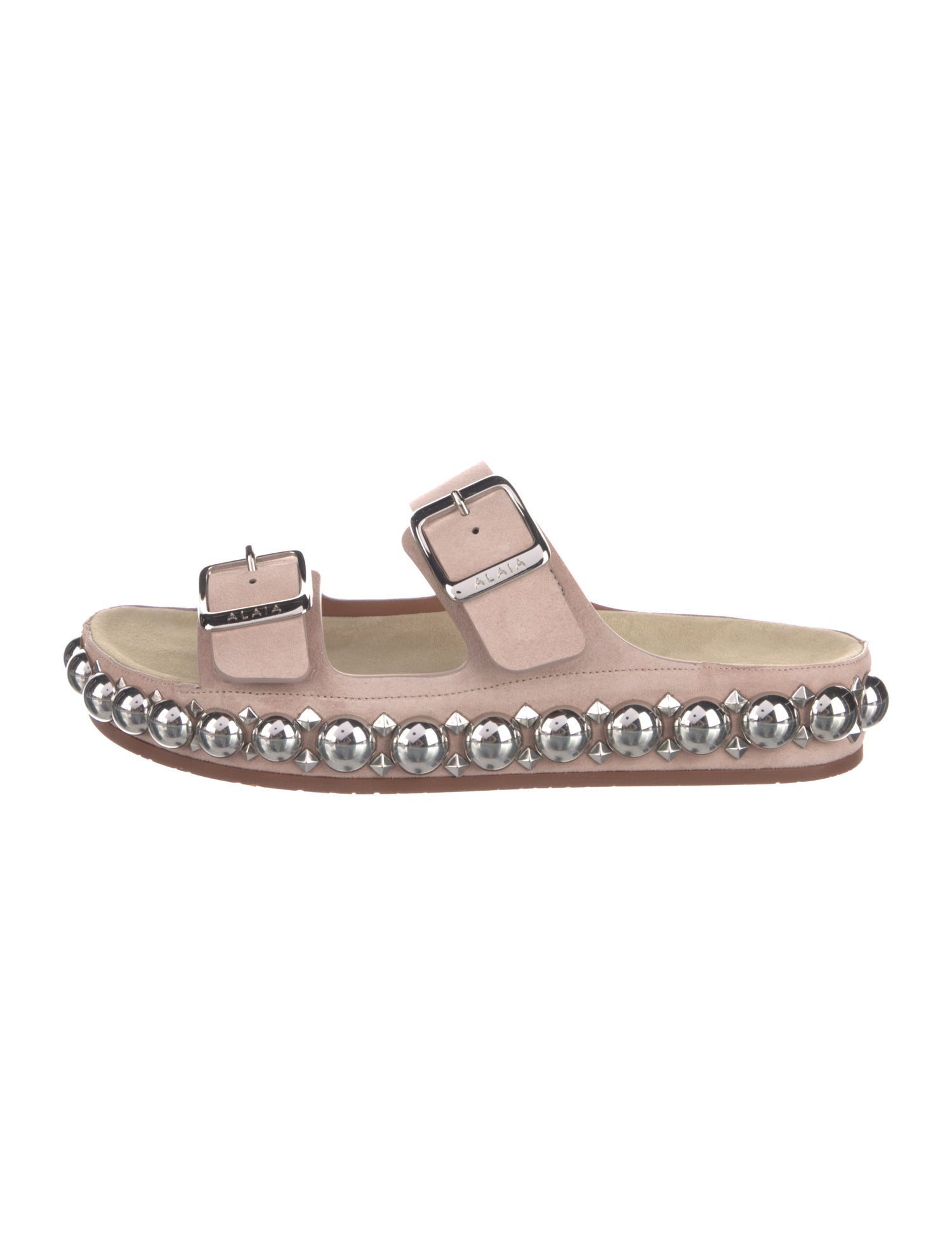 Alaïa Suede Studded Accents Slides