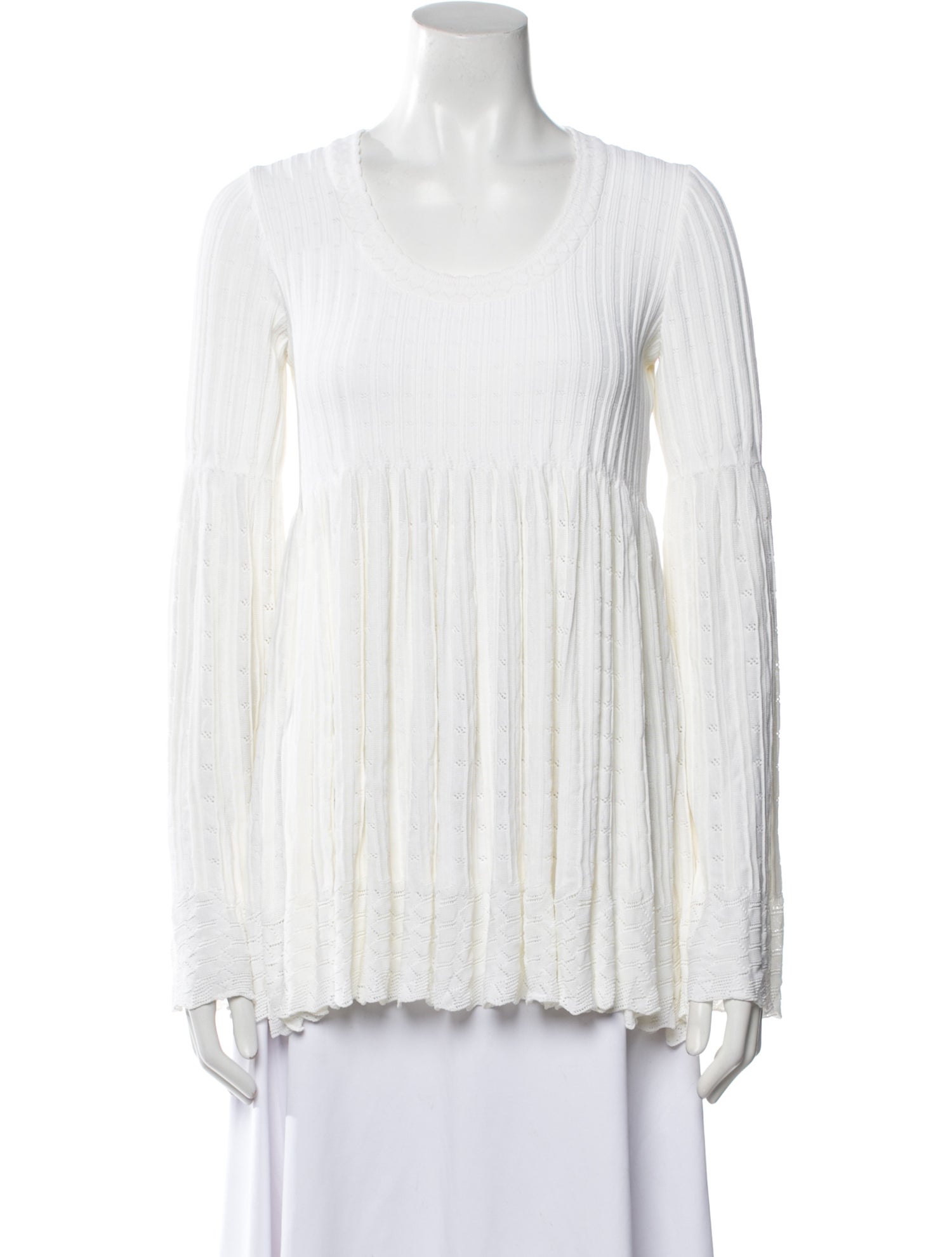 Alaïa Scoop Neck Long Sleeve Top