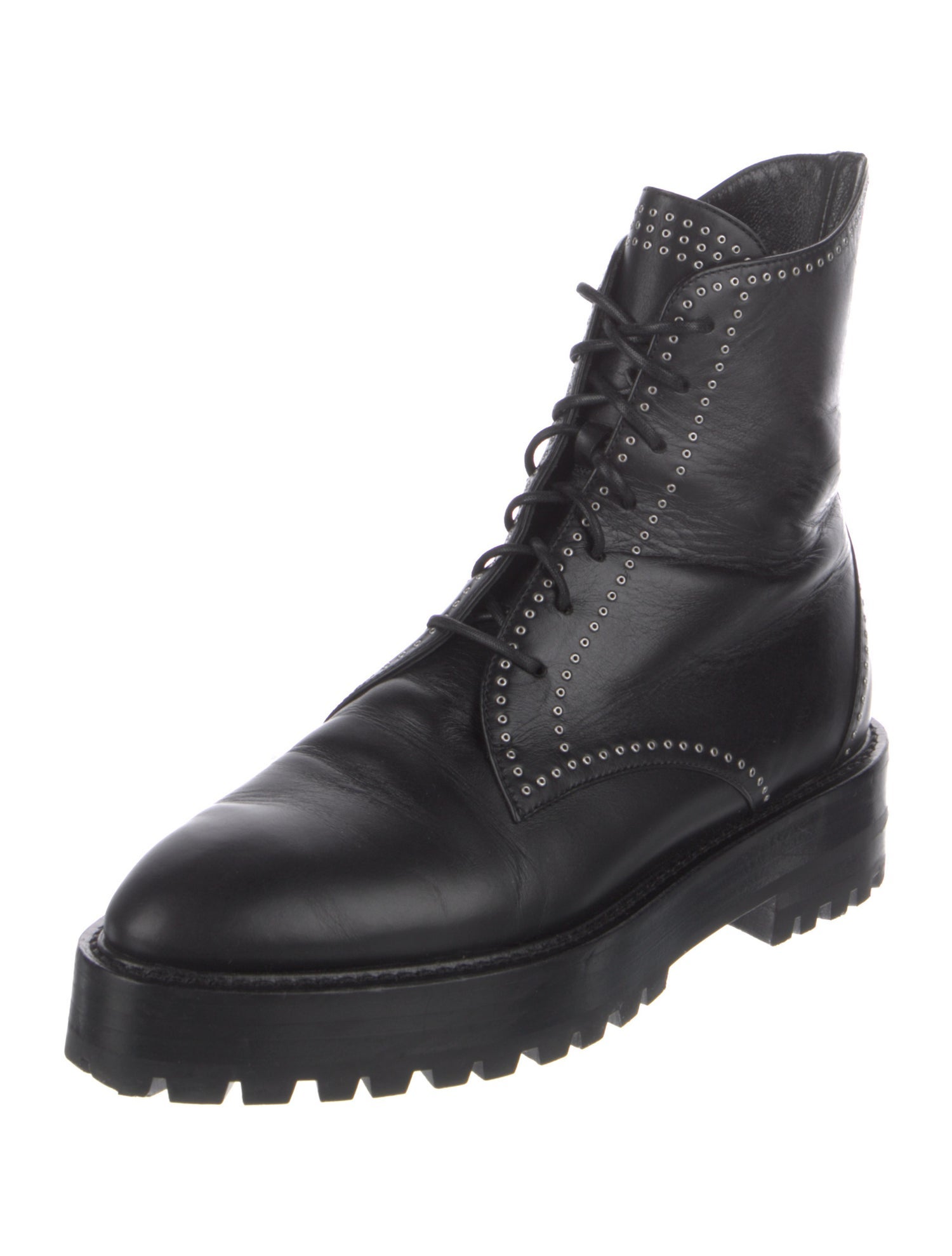 Alaïa Leather Combat Boots