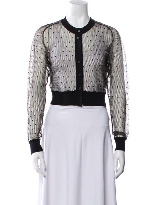 Alaïa Mesh Lace Pattern Bomber Jacket