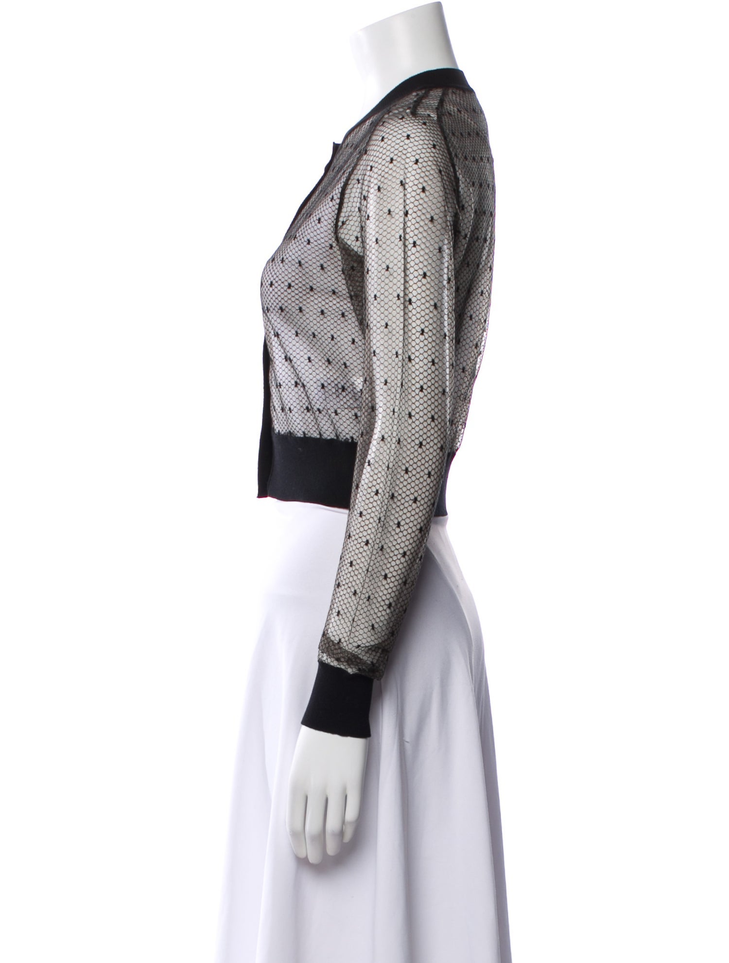 Alaïa Mesh Lace Pattern Bomber Jacket