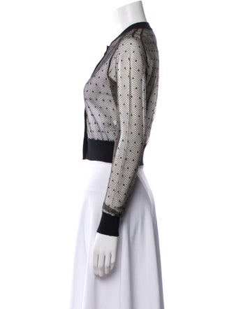 Alaïa Mesh Lace Pattern Bomber Jacket