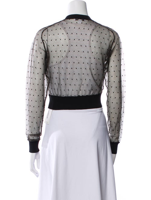 Alaïa Mesh Lace Pattern Bomber Jacket