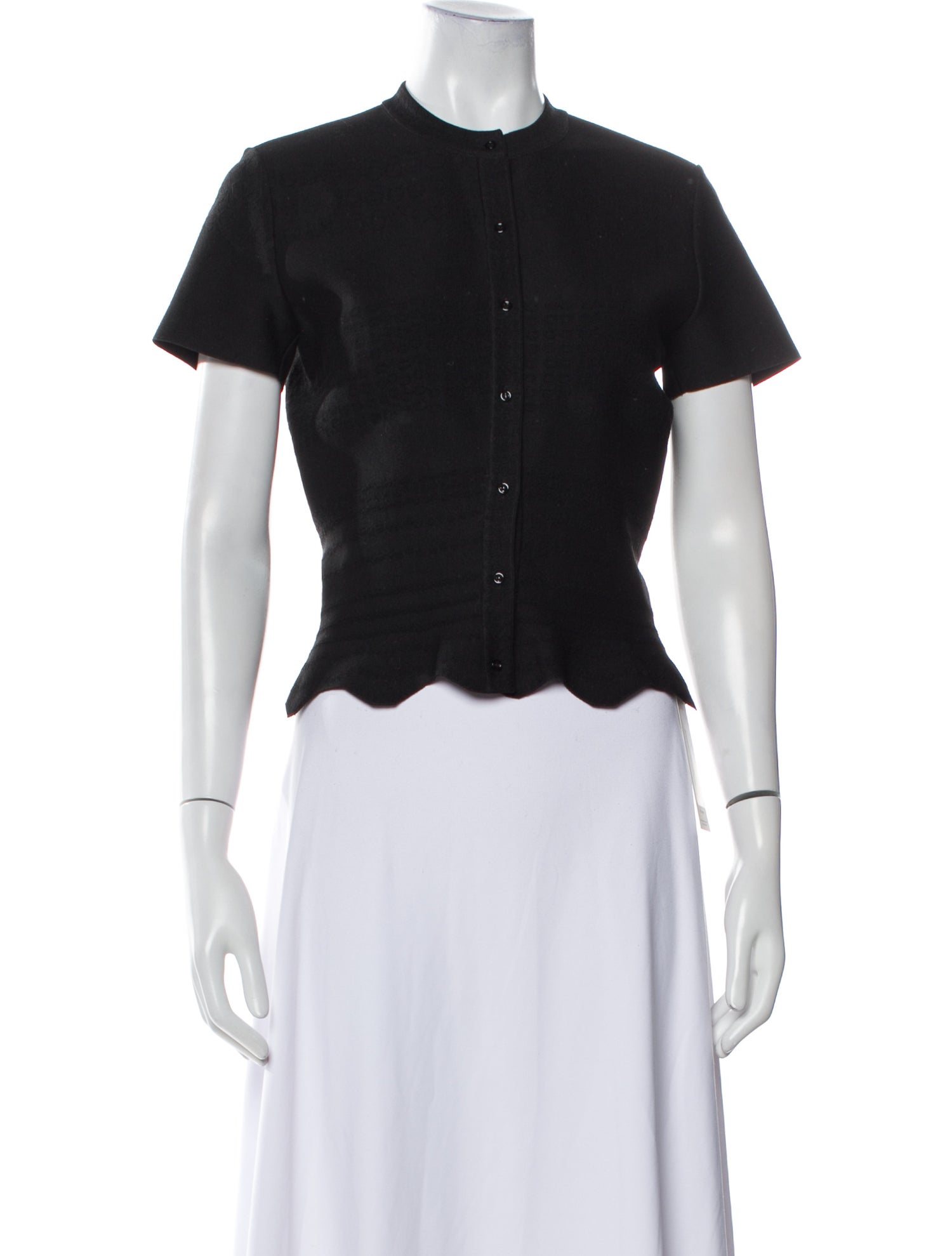 Alaïa Silk Crew Neck Crop Top