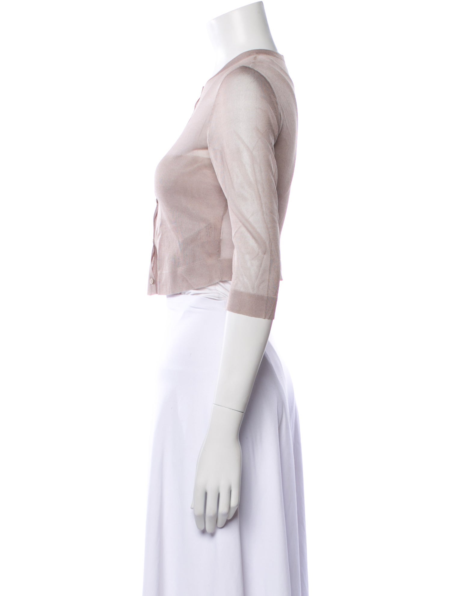 Alaïa Silk Crew Neck Crop Top